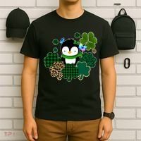 Penguin St Patty's Day Cute Shamrocks  T-Shirt thumb 6