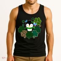 Penguin St Patty's Day Cute Shamrocks  Tank Top thumb 3