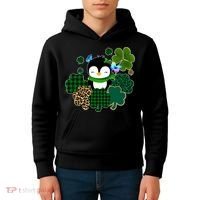 Penguin St Patty's Day Cute Shamrocks  Kids Hoodie thumb 4