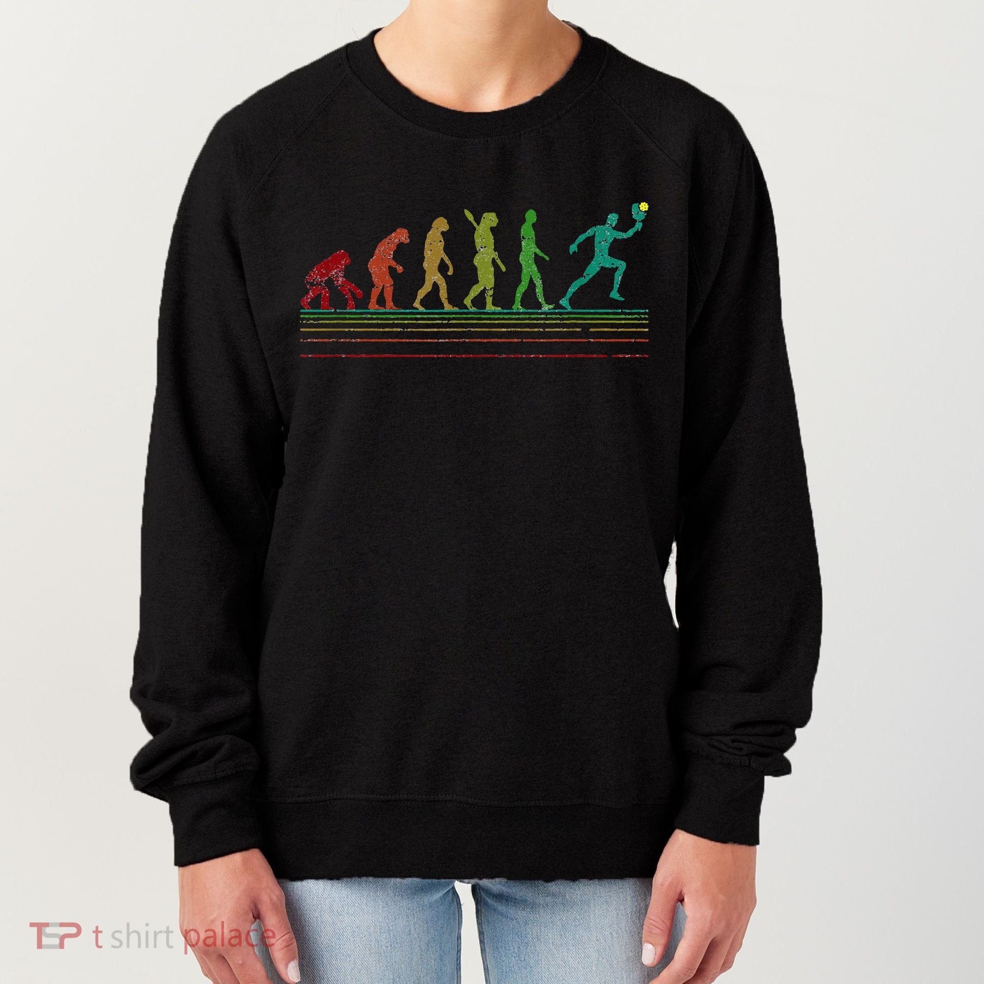 Pickleball Evolution of Man Funny Women's Sweatshirt