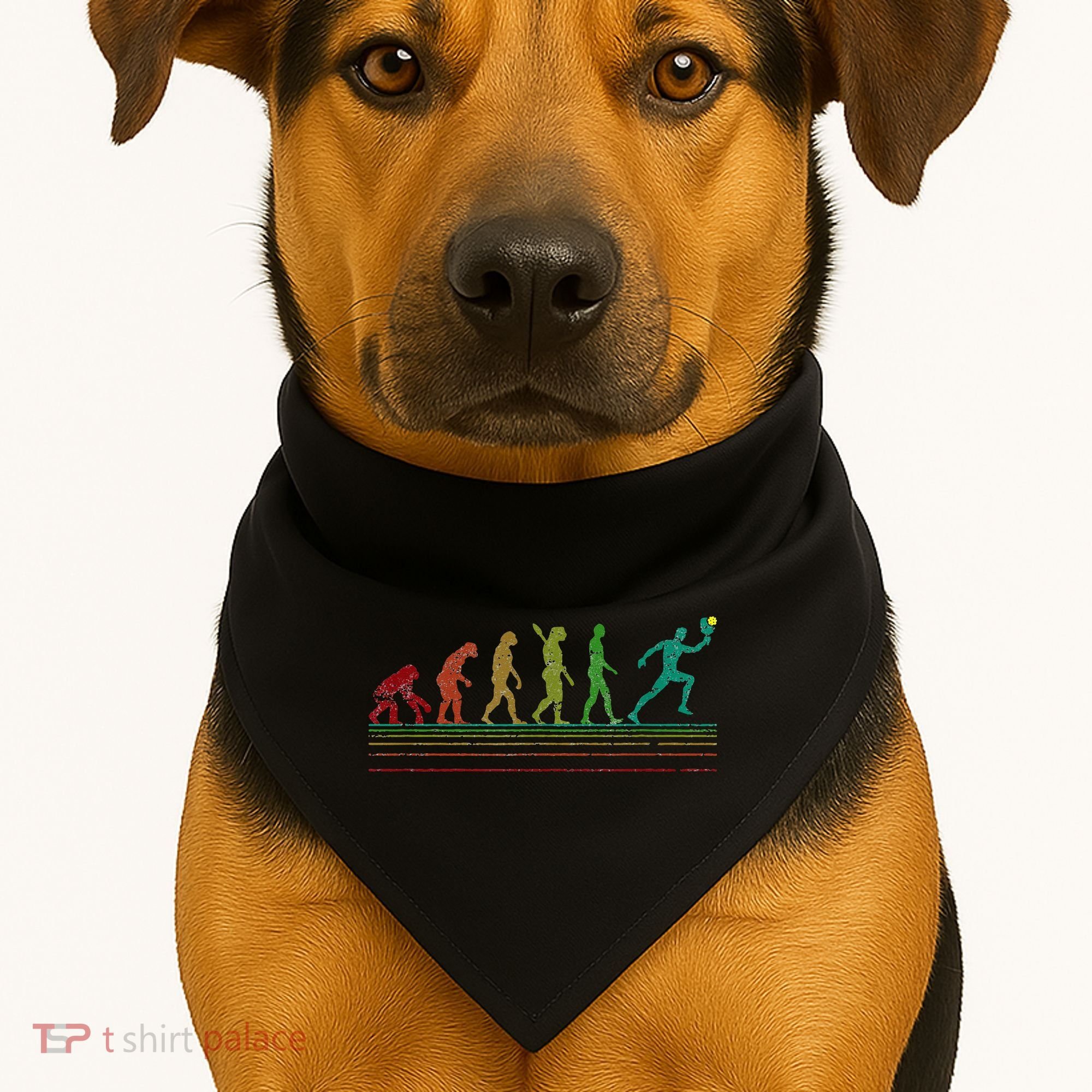Pickleball Evolution of Man Funny USA-Made Doggie Bandana