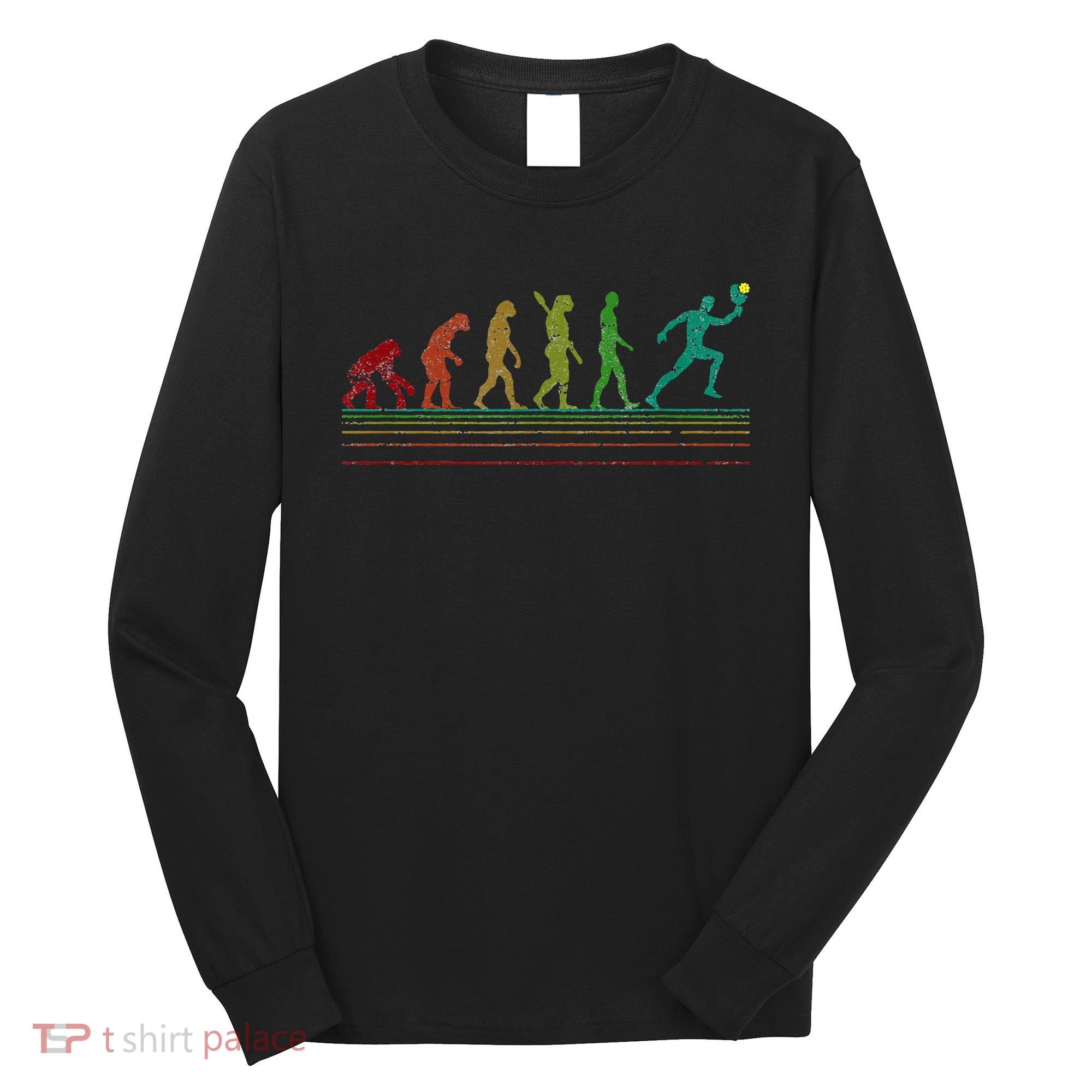 Pickleball Evolution of Man Funny Long Sleeve Shirt