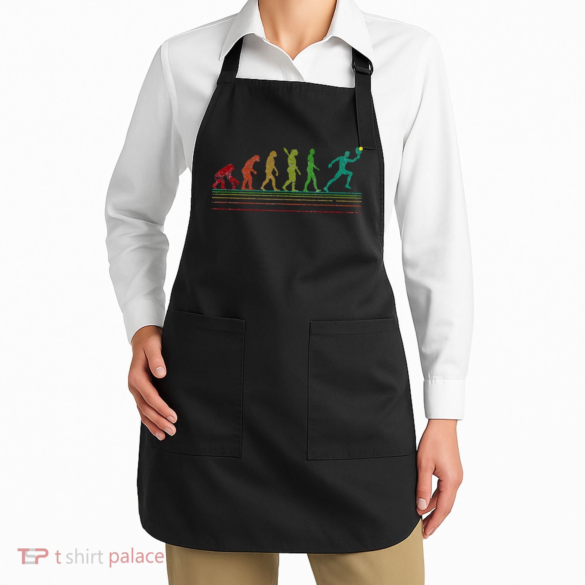 Pickleball Evolution of Man Funny Apron