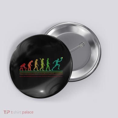 Pickleball Evolution of Man Funny Button