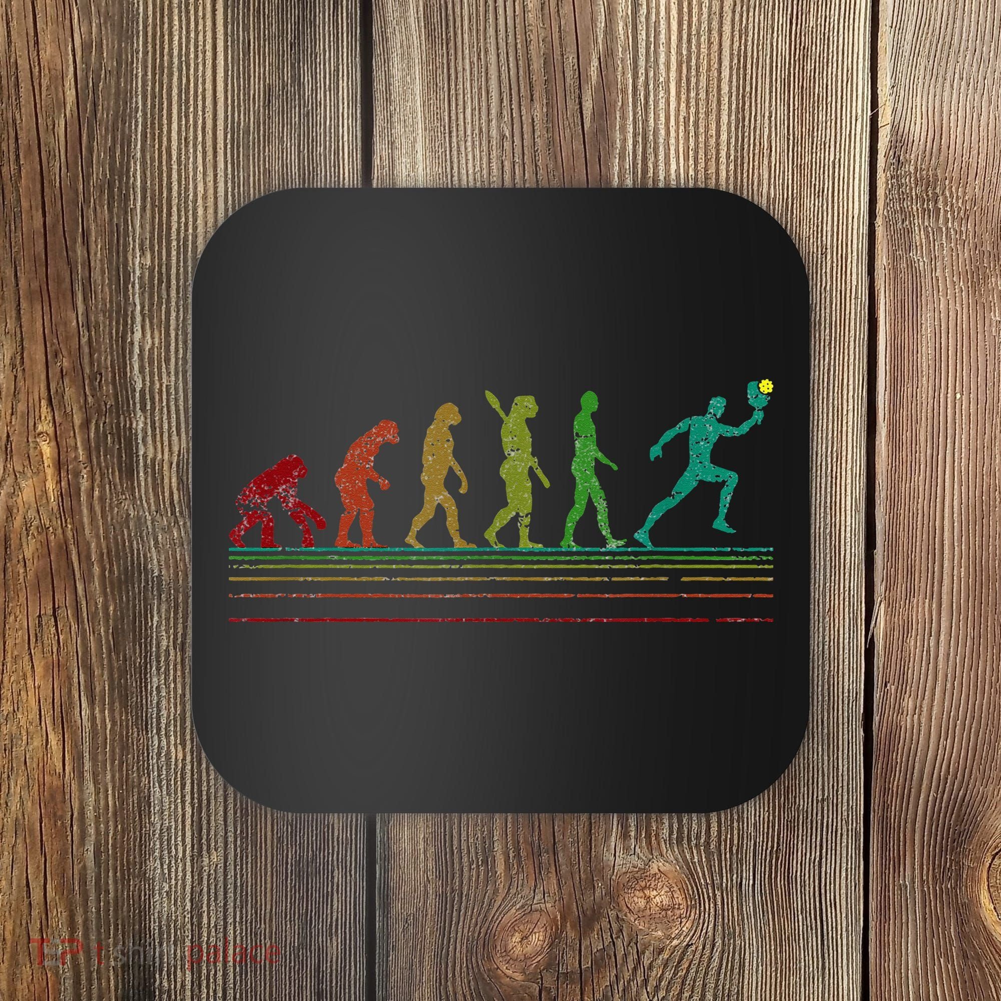 Pickleball Evolution of Man Funny Coaster