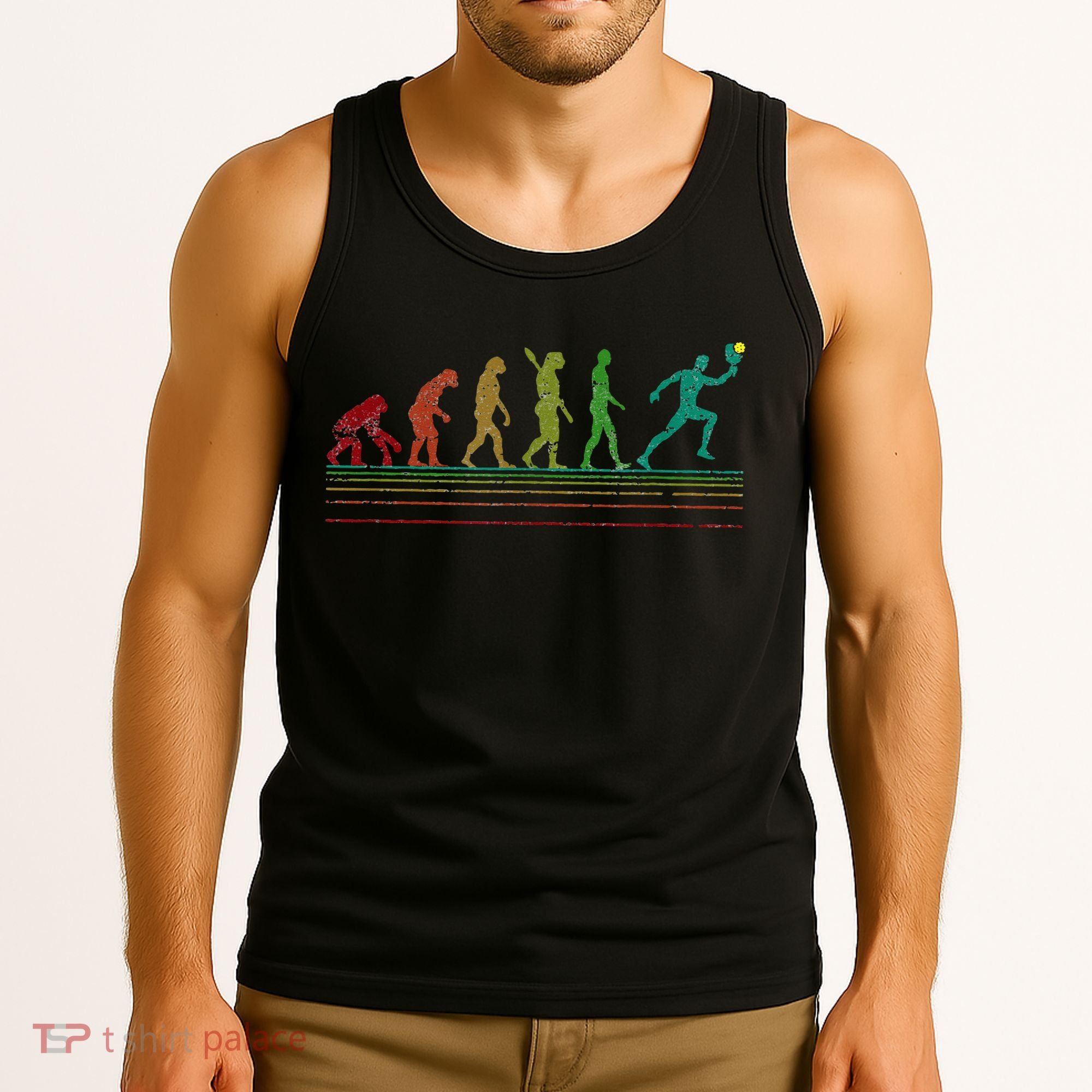 Pickleball Evolution of Man Funny Tank Top
