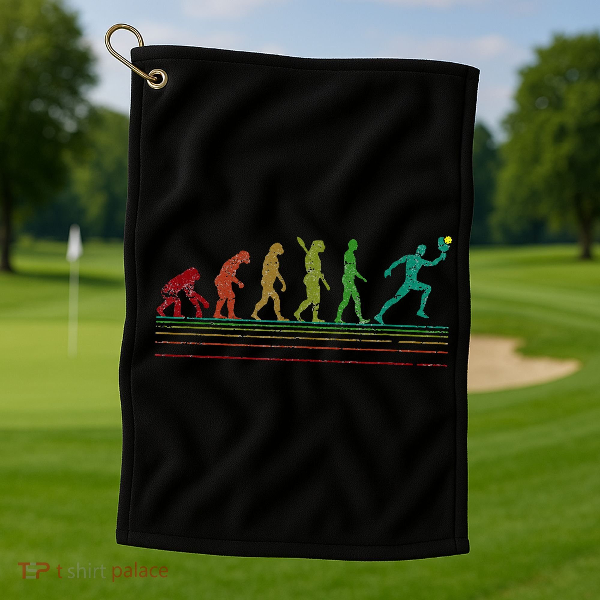 Pickleball Evolution of Man Funny Golf Towel