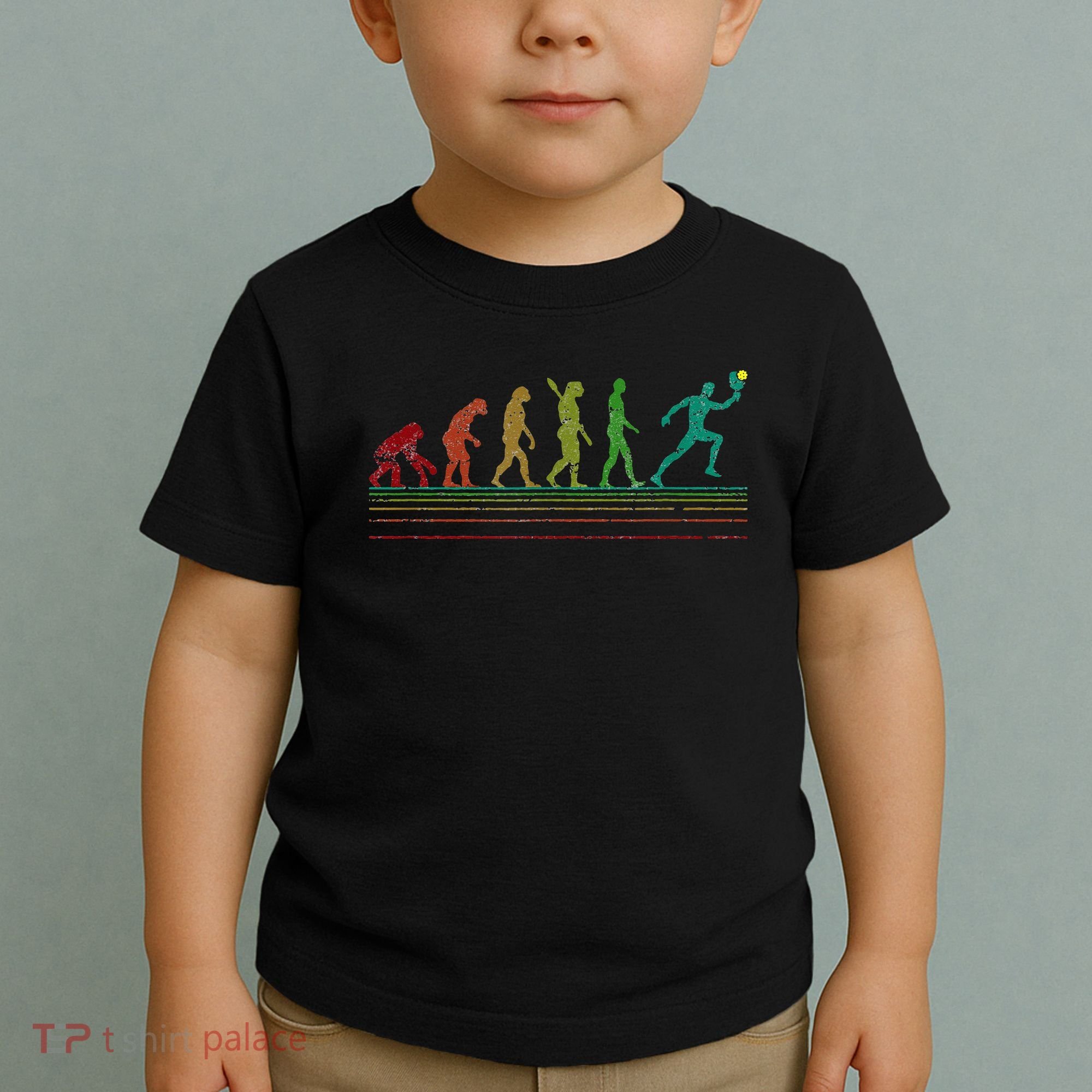 Pickleball Evolution of Man Funny Toddler T-Shirt