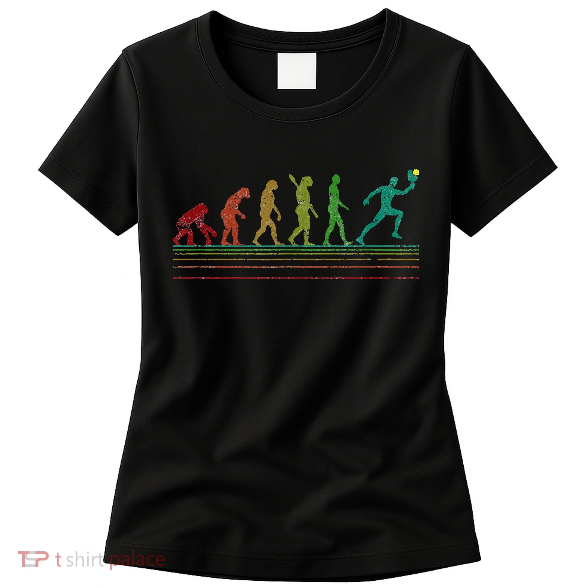 Pickleball Evolution of Man Funny Women's T-Shirt