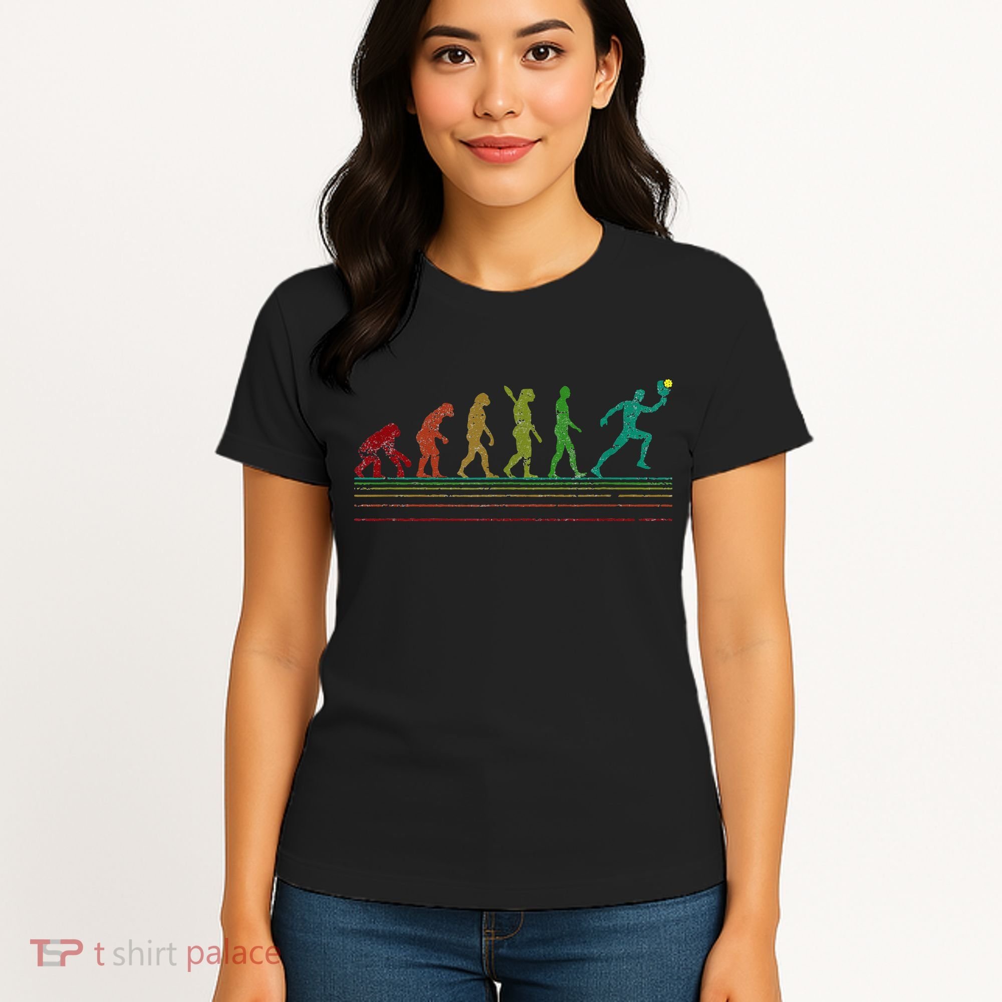 Pickleball Evolution of Man Funny Women's T-Shirt