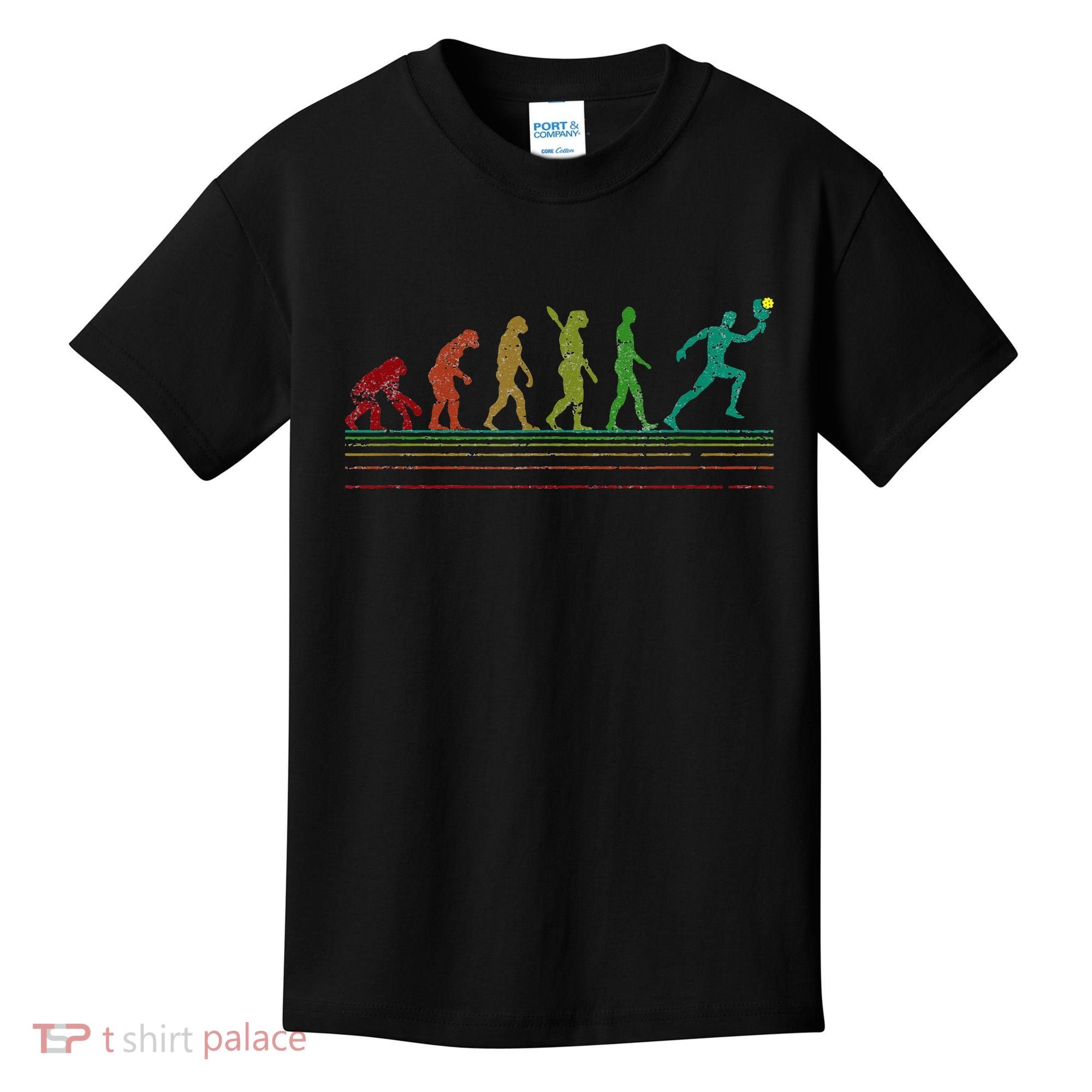 Pickleball Evolution of Man Funny Kids T-Shirt