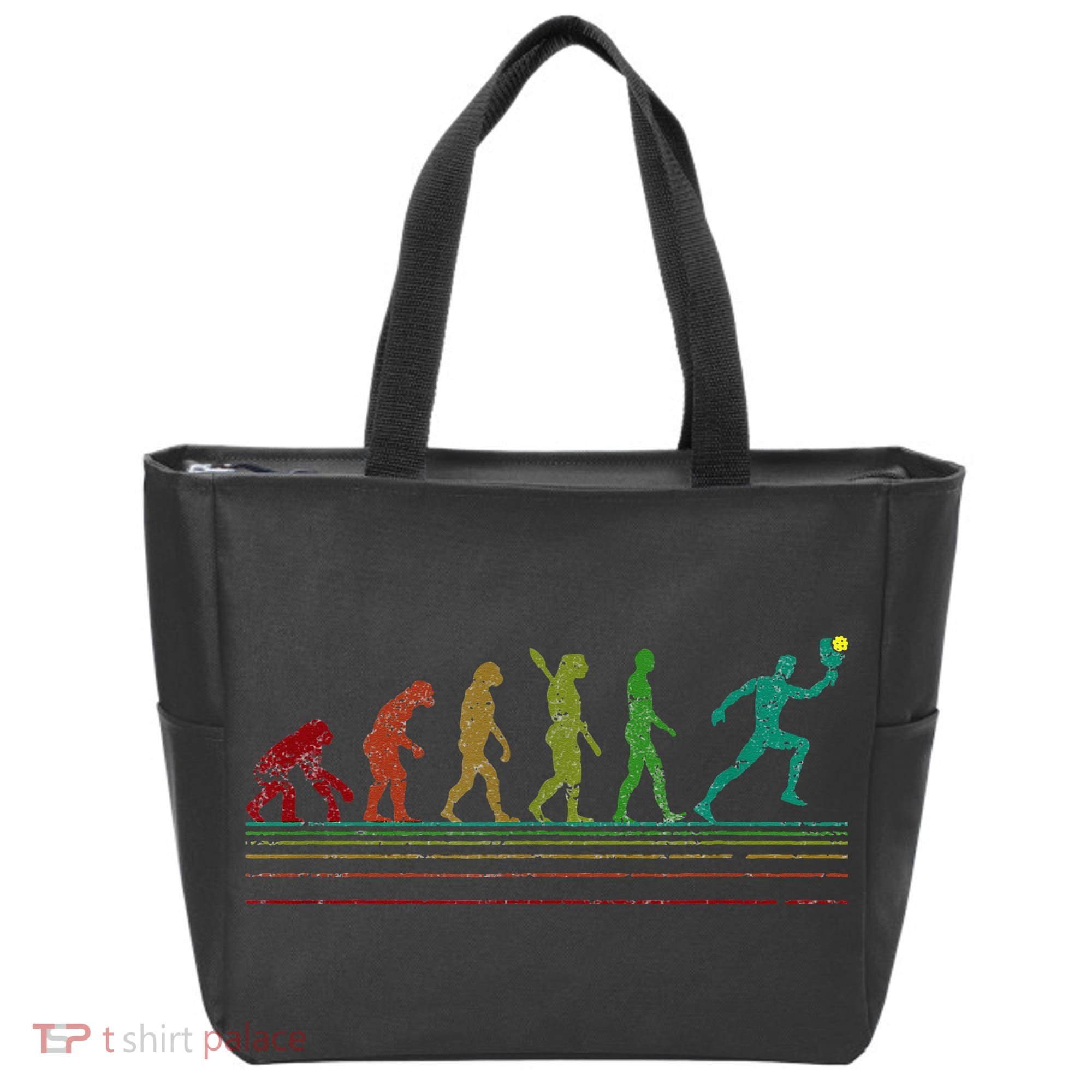 Pickleball Evolution of Man Funny Tote Bag