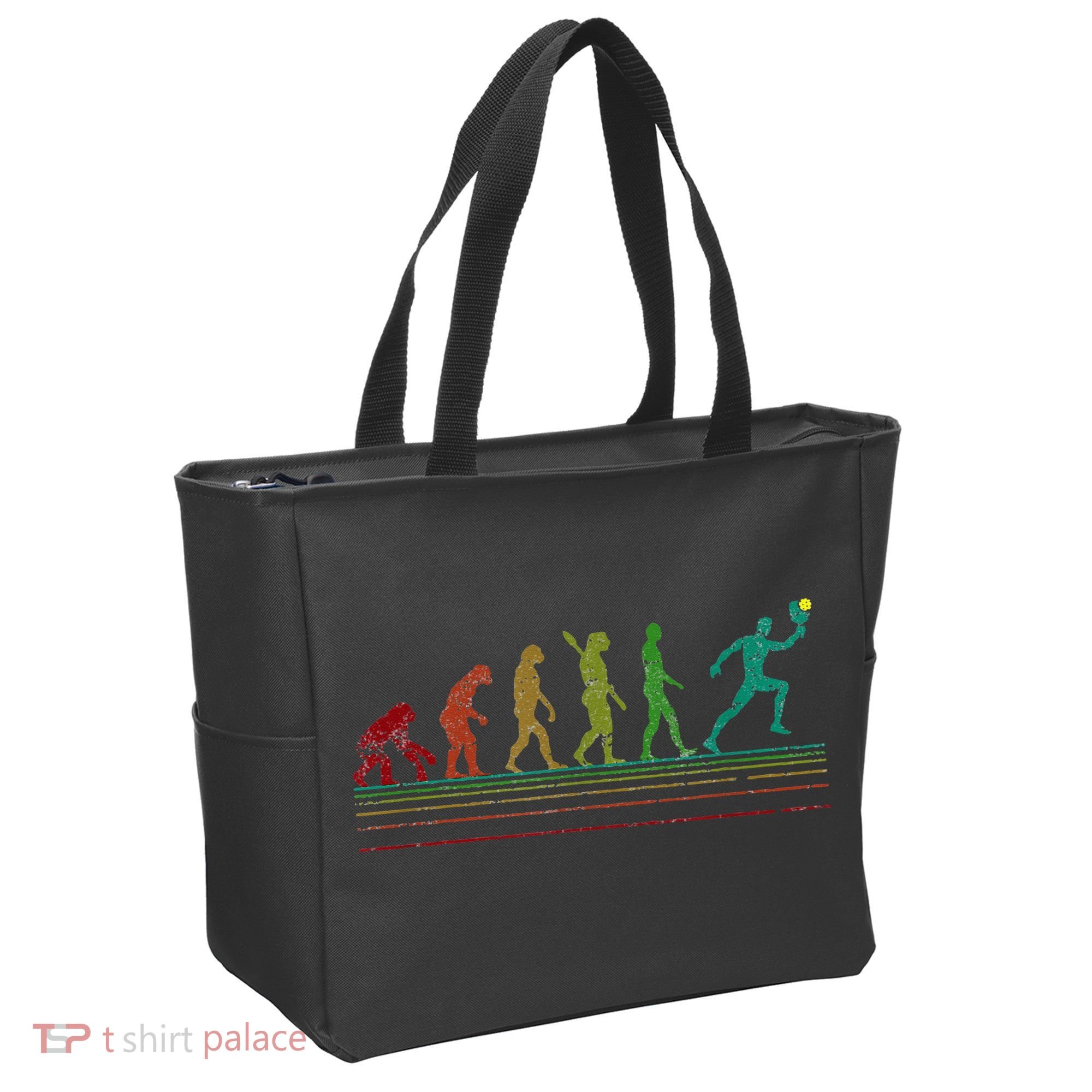 Pickleball Evolution of Man Funny Tote Bag