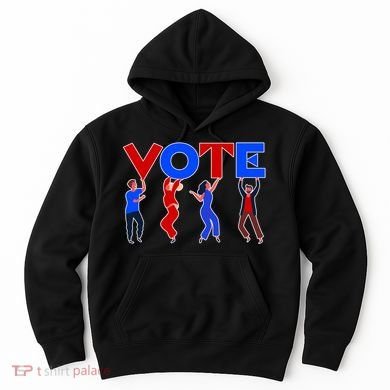 People Holding VOTE Letters  Red White Blue Version Hoodie