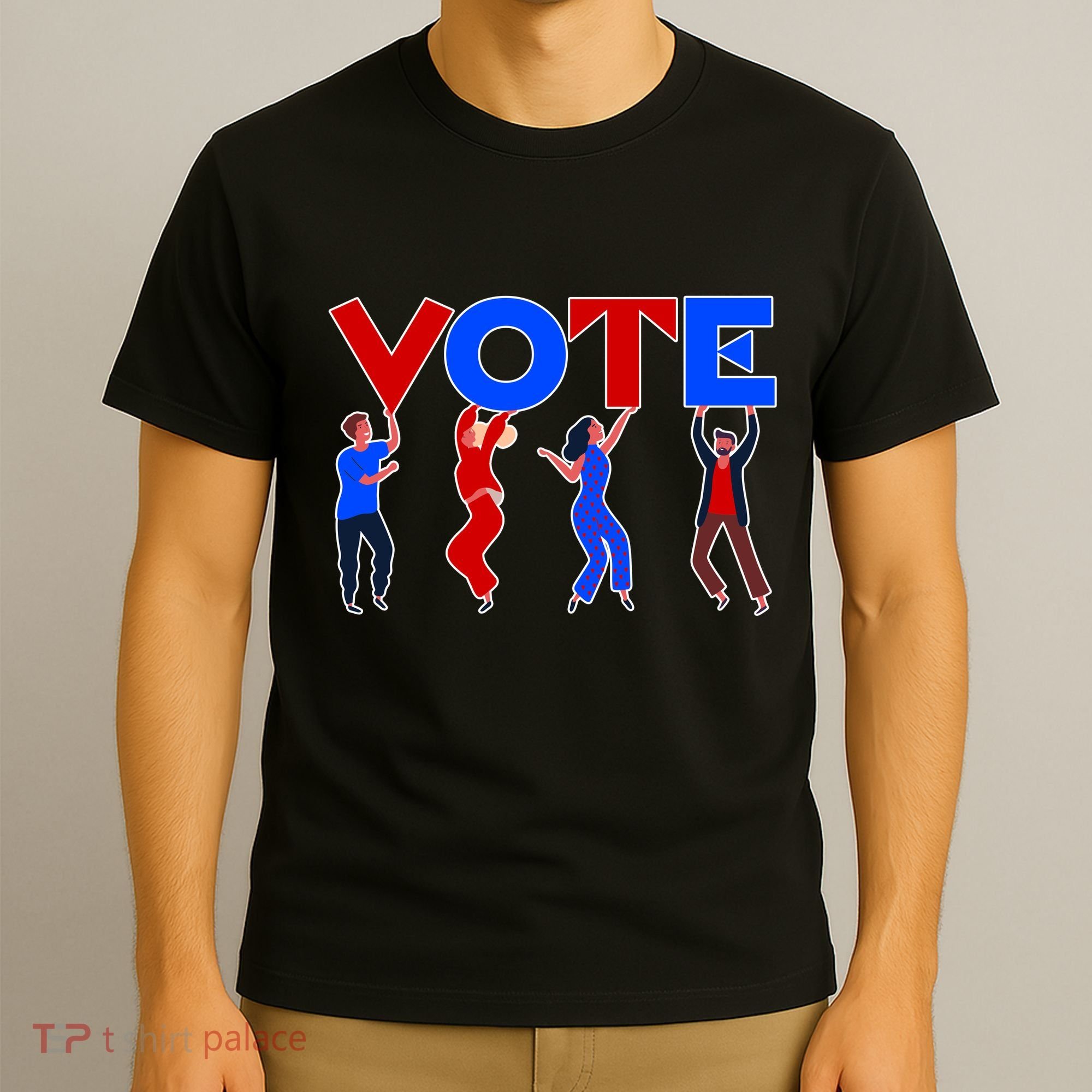 People Holding VOTE Letters  Red White Blue Version T-Shirt