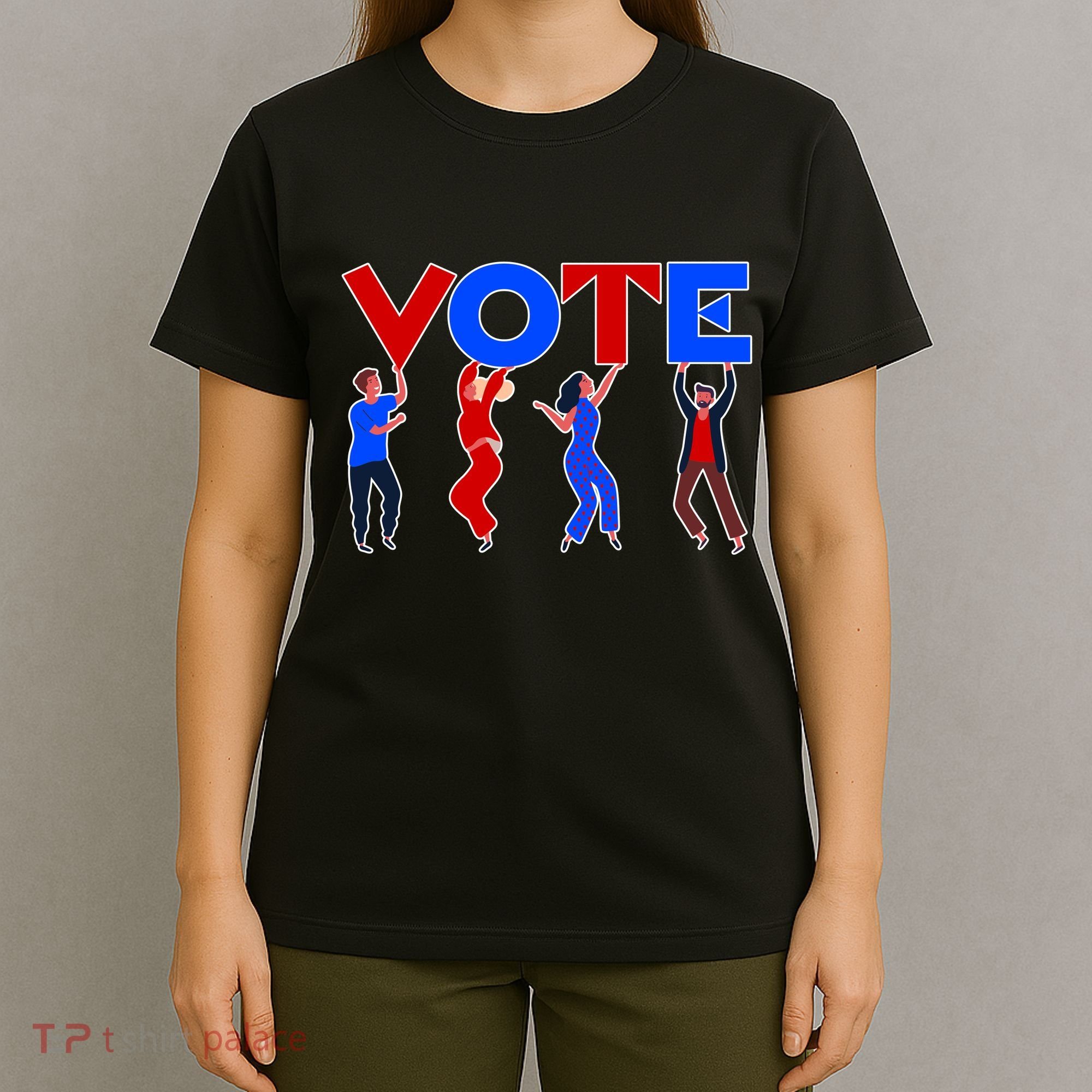 People Holding VOTE Letters  Red White Blue Version T-Shirt