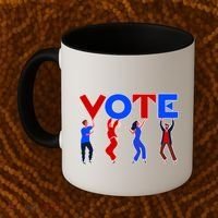 People Holding VOTE Letters  Red White Blue Version Coffee Mug thumb 2