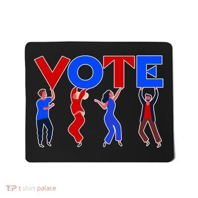 People Holding VOTE Letters  Red White Blue Version Mousepad