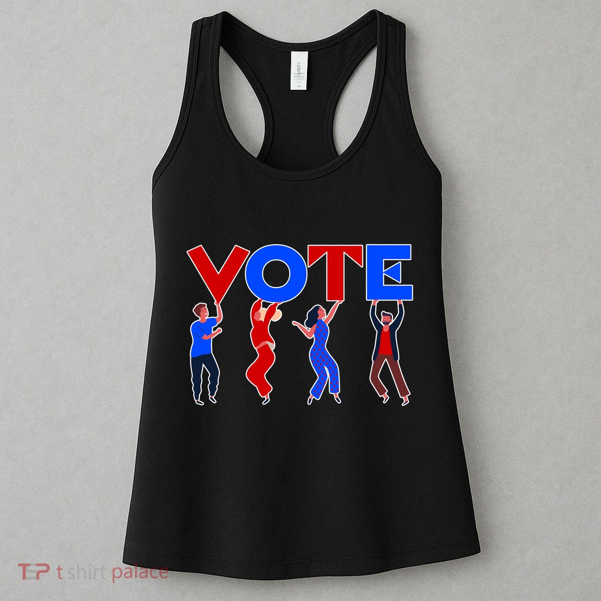 People Holding VOTE Letters  Red White Blue Version Women's Tank Top
