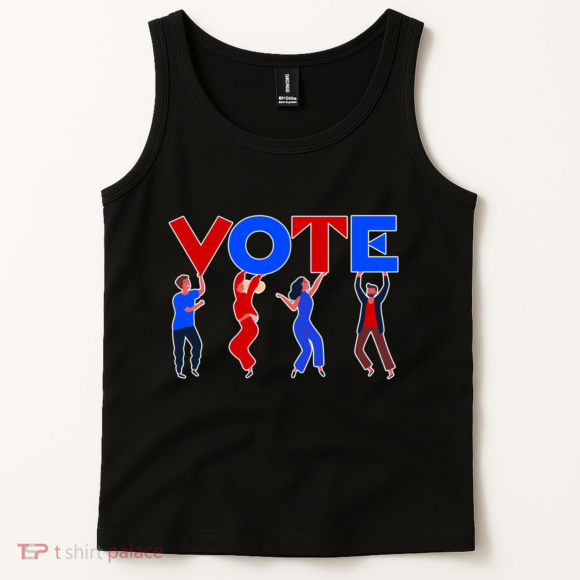 People Holding VOTE Letters  Red White Blue Version Tank Top