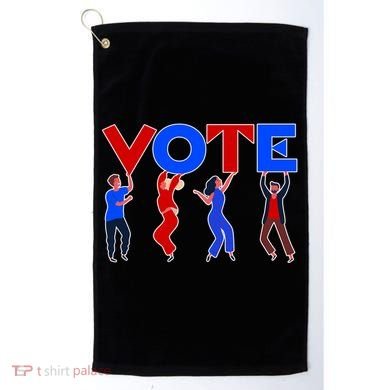 People Holding VOTE Letters  Red White Blue Version Golf Towel