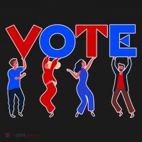 People Holding VOTE Letters  Red White Blue Version Women's T-Shirt thumb 6