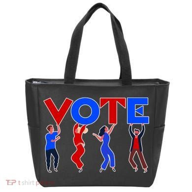 People Holding VOTE Letters  Red White Blue Version Tote Bag