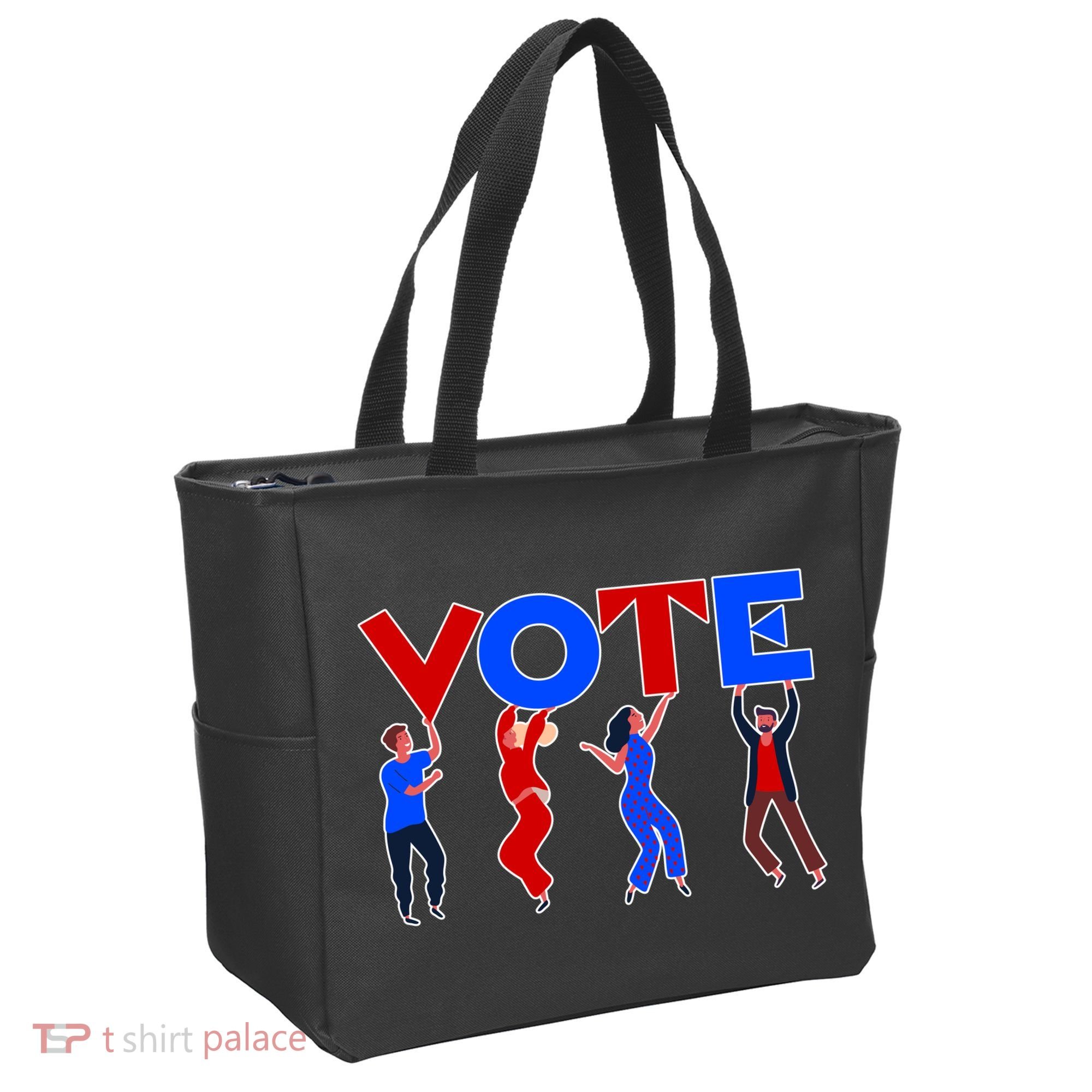 People Holding VOTE Letters  Red White Blue Version Tote Bag