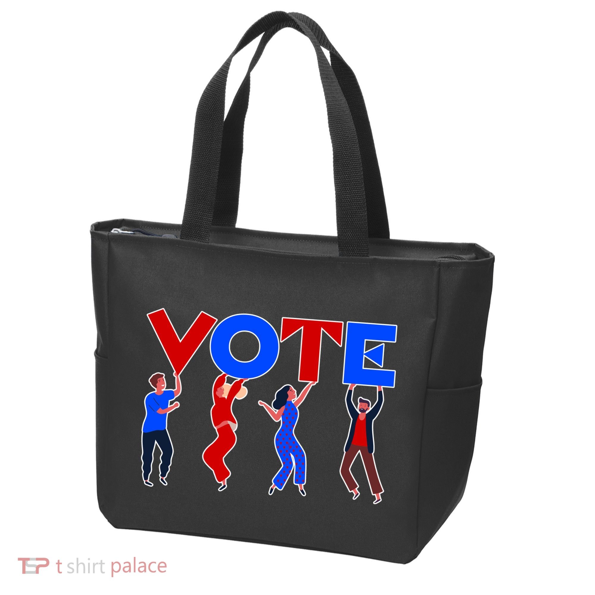 People Holding VOTE Letters  Red White Blue Version Tote Bag