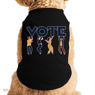 People Holding VOTE Letters Blue And Gold version Doggie Tank