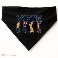 People Holding VOTE Letters Blue And Gold version USA-Made Doggie Bandana thumb 0