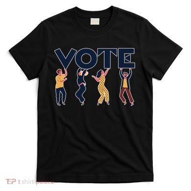 People Holding VOTE Letters Blue And Gold version T-Shirt