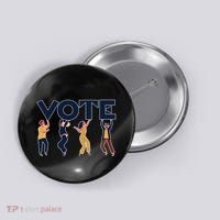 People Holding VOTE Letters Blue And Gold version Button thumb 0