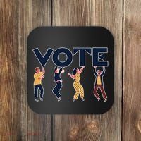 People Holding VOTE Letters Blue And Gold version Coaster thumb 0