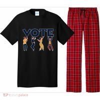 People Holding VOTE Letters Blue And Gold version Pajama Set thumb 0