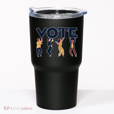 People Holding VOTE Letters Blue And Gold version Tumbler