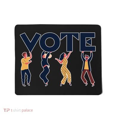 People Holding VOTE Letters Blue And Gold version Mousepad