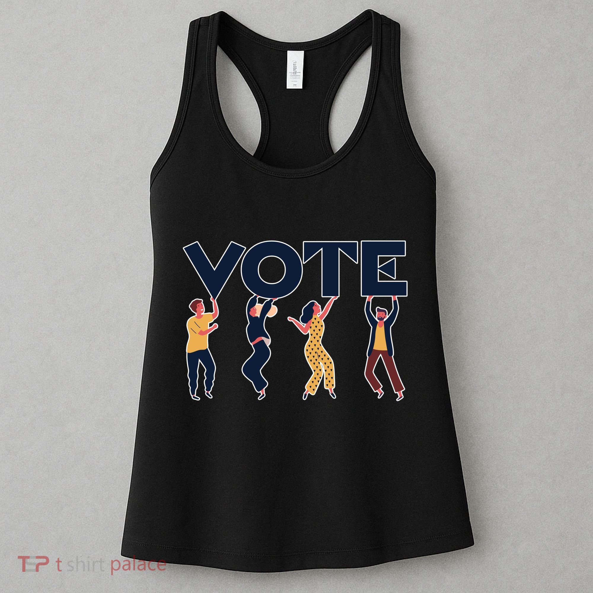 People Holding VOTE Letters Blue And Gold version Women's Tank Top