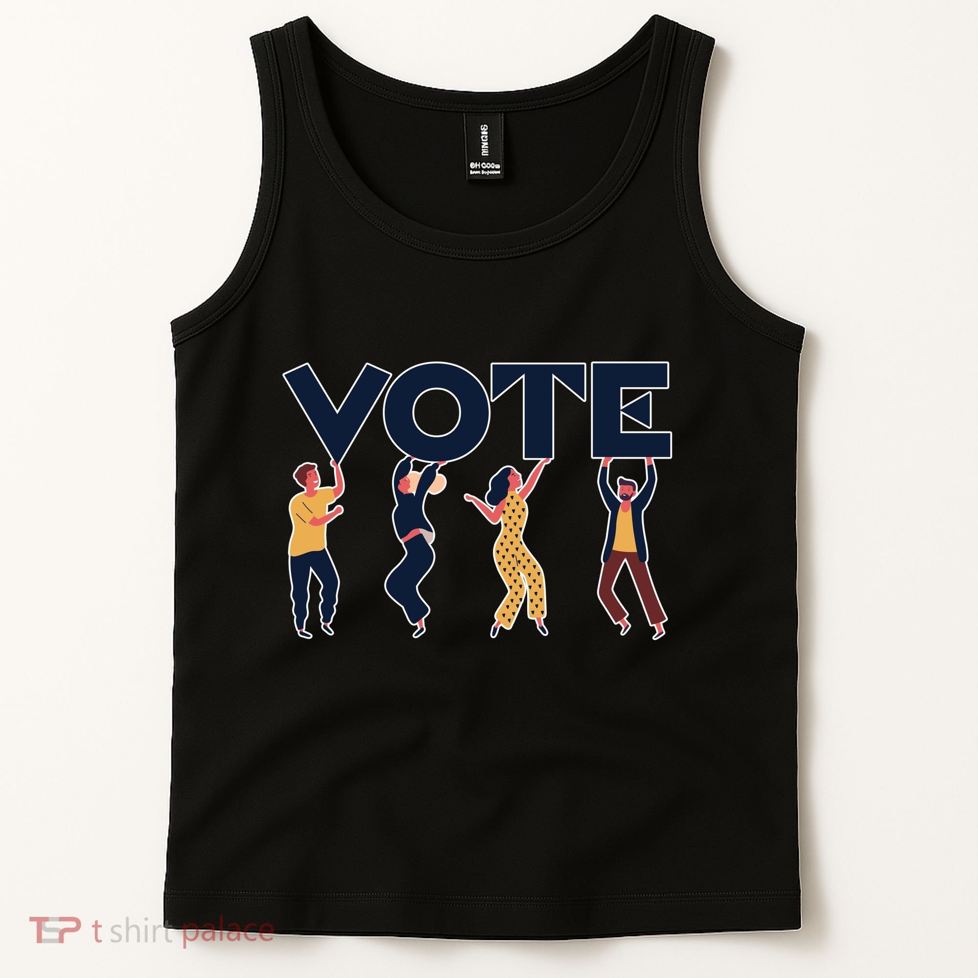 People Holding VOTE Letters Blue And Gold version Tank Top
