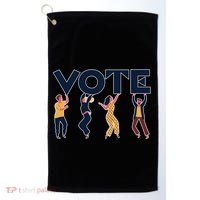 People Holding VOTE Letters Blue And Gold version Golf Towel thumb 0