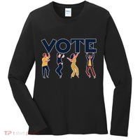 People Holding VOTE Letters Blue And Gold version Women's Long Sleeve Shirt thumb 0