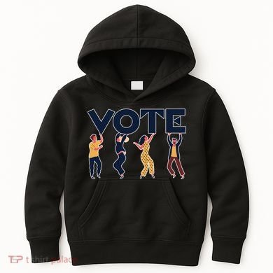 People Holding VOTE Letters Blue And Gold version Kids Hoodie