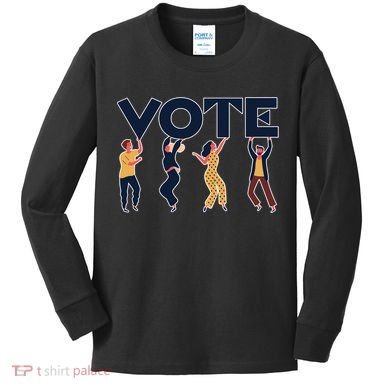 People Holding VOTE Letters Blue And Gold version Kids Long Sleeve Shirt