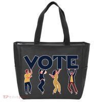 People Holding VOTE Letters Blue And Gold version Tote Bag thumb 0
