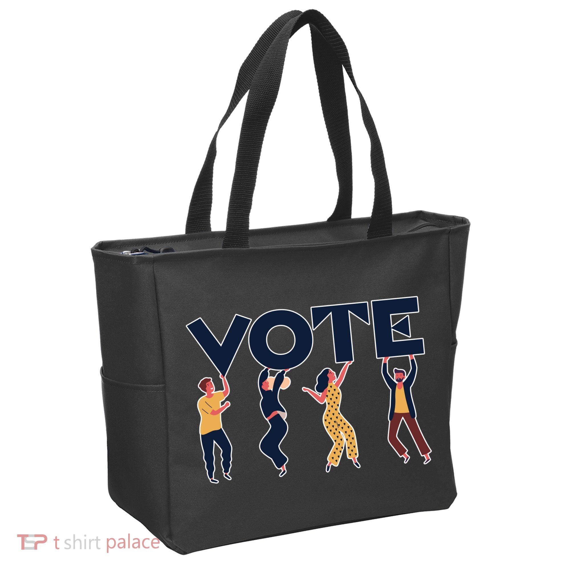 People Holding VOTE Letters Blue And Gold version Tote Bag