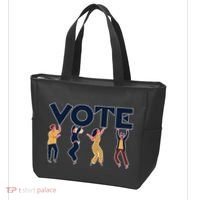 People Holding VOTE Letters Blue And Gold version Tote Bag thumb 3