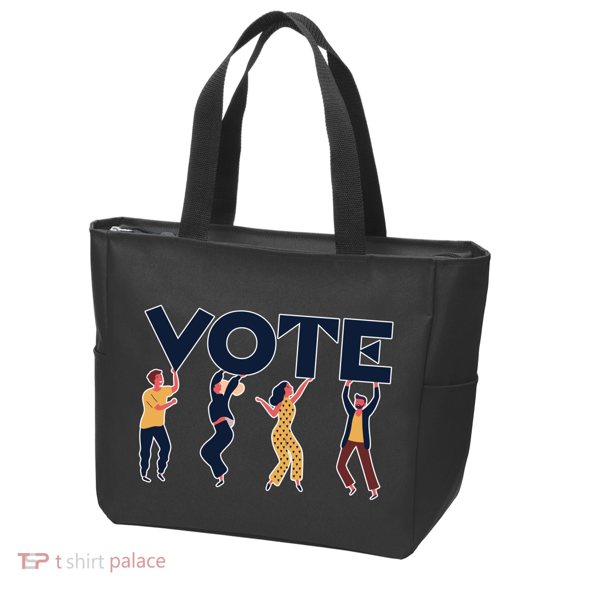 People Holding VOTE Letters Blue And Gold version Tote Bag