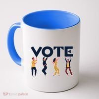 People Holding VOTE Letters Blue And Gold version Coffee Mug thumb 0