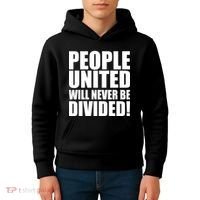 People United Will Never Be Divided! Anti Donald Trump Kids Hoodie thumb 4