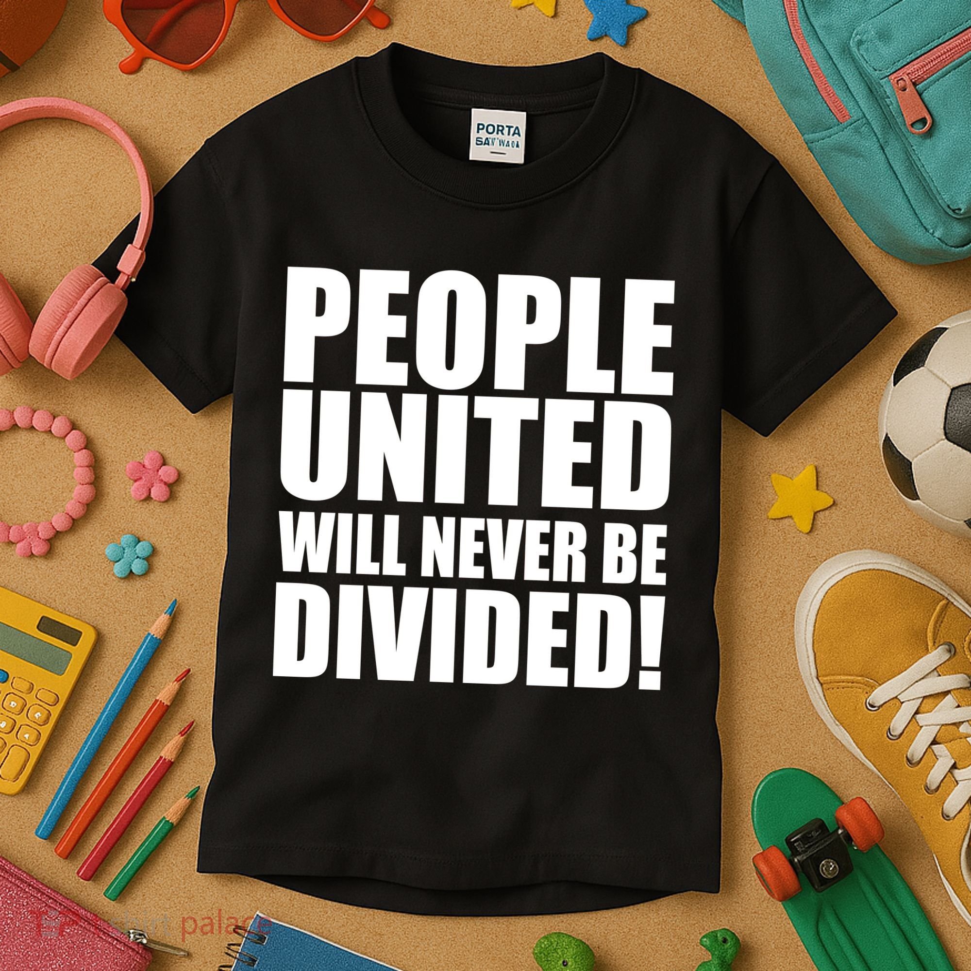 People United Will Never Be Divided! Anti Trump Kids T-Shirt